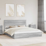 Letto con Contenitore con testiera Grigio Sonoma 180 x 200 cm