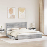 Letto con Contenitore con testiera Grigio Sonoma 180 x 200 cm