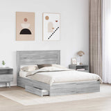 Letto con Contenitore con testiera Grigio Sonoma 160 x 200 cm