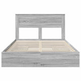 Letto con Contenitore con testiera Grigio Sonoma 160 x 200 cm