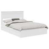 Letto con Contenitore Bianco 150 x 200 cm Legno truciolato
