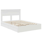 Letto con Contenitore Bianco 150 x 200 cm Legno truciolato