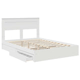 Letto con Contenitore Bianco 150 x 200 cm Legno truciolato