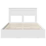 Letto con Contenitore Bianco 150 x 200 cm Legno truciolato