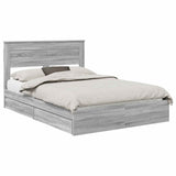 Letto con Contenitore con testiera Grigio Sonoma 150 x 200 cm