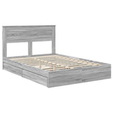 Letto con Contenitore con testiera Grigio Sonoma 150 x 200 cm