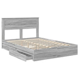 Letto con Contenitore con testiera Grigio Sonoma 150 x 200 cm