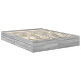 Letto con Contenitore con testiera Grigio Sonoma 150 x 200 cm