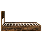 Letto con Contenitore con testiera Rovere fumé 140 x 200 cm