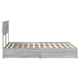 Letto con Contenitore con testiera Grigio Sonoma 140 x 200 cm