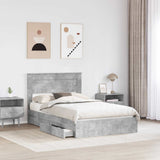 Letto con Contenitore con testiera Grigio cemento 135 x 190 cm