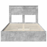 Letto con Contenitore con testiera Grigio cemento 135 x 190 cm