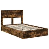 Letto con Contenitore con testiera Rovere fumé 135 x 190 cm