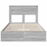 Letto con Contenitore con testiera Grigio Sonoma 120 x 190 cm