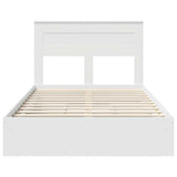 Letto con Contenitore Bianco 120 x 200 cm Legno truciolato