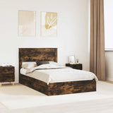Letto con Contenitore con testiera Rovere fumé 120 x 200 cm