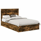 Letto con Contenitore con testiera Rovere fumé 120 x 200 cm