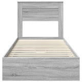 Letto con Contenitore con testiera Grigio Sonoma 100 x 200 cm