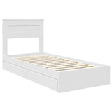 Letto con Contenitore Bianco 90 x 190 cm Legno truciolato