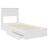 Letto con Contenitore Bianco 90 x 190 cm Legno truciolato