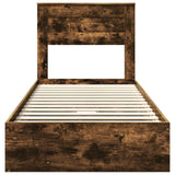 Letto con Contenitore Rovere fumé 90 x 190 cm Legno truciolato