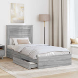 Letto con Contenitore con testiera Grigio Sonoma 90 x 200 cm