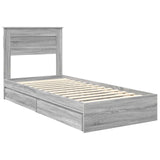 Letto con Contenitore con testiera Grigio Sonoma 90 x 200 cm