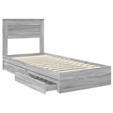 Letto con Contenitore con testiera Grigio Sonoma 90 x 200 cm
