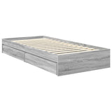 Letto con Contenitore con testiera Grigio Sonoma 90 x 200 cm