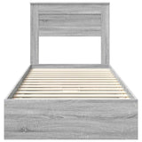 Letto con Contenitore con testiera Grigio Sonoma 90 x 200 cm