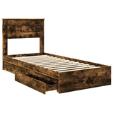 Letto con Contenitore Rovere fumé 75 x 190 cm Legno truciolato