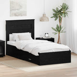 Struttura del letto Rovere Nero 90 x 190 cm Legno truciolato