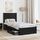 Struttura del letto Rovere Nero 90 x 190 cm Legno truciolato
