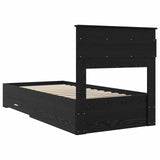 Struttura del letto Rovere Nero 90 x 190 cm Legno truciolato
