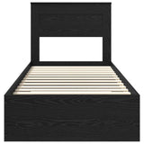 Struttura del letto Rovere Nero 90 x 190 cm Legno truciolato