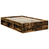 Struttura del letto Rovere fumé 120 x 190 cm Pino massello