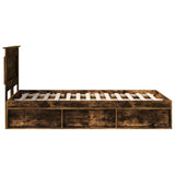 Struttura del letto Rovere fumé 120 x 190 cm Pino massello