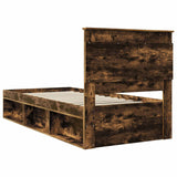 Struttura del letto Rovere fumé 100 x 200 cm Pino massello