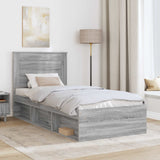 Struttura del letto Grigio Sonoma 90 x 190 cm Pino massello
