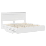 Letto con Contenitore Bianco 200 x 200 cm Legno truciolato