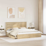 Letto con Contenitore con testiera Rovere Sonoma 200 x 200 cm