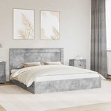 Letto con Contenitore con testiera Grigio cemento 200 x 200 cm