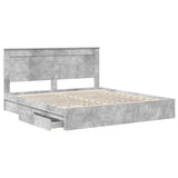 Letto con Contenitore con testiera Grigio cemento 200 x 200 cm