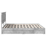 Letto con Contenitore con testiera Grigio cemento 200 x 200 cm