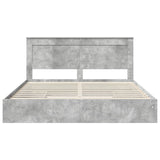 Letto con Contenitore con testiera Grigio cemento 180 x 200 cm