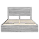 Letto con Contenitore con testiera Grigio Sonoma 160 x 200 cm