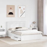 Letto con Contenitore Bianco 150 x 200 cm Legno truciolato