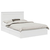 Letto con Contenitore Bianco 150 x 200 cm Legno truciolato
