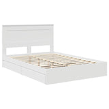 Letto con Contenitore Bianco 150 x 200 cm Legno truciolato
