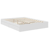 Letto con Contenitore Bianco 150 x 200 cm Legno truciolato